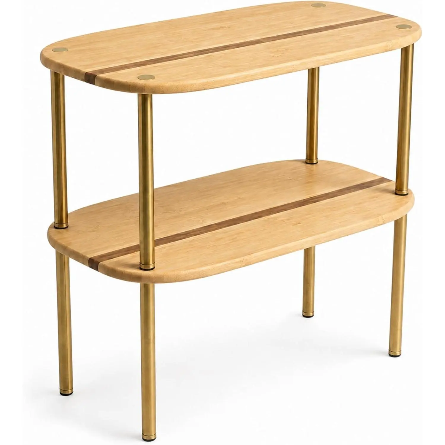 Shelves Organizer Set of 2 - Kitchen Cabinet Organizers and Pantry Storage -  Top & Brass-Effect Metal  - Stackable Shelves for Kitchen Counter & Cabinets with 22 lb Capacity -