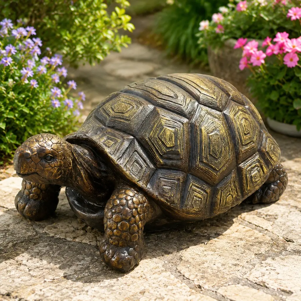 ARCH Furniture 21.3" Large 3D Nature Decorative Turtle Statue, Realistic Resin Garden Sculpture with Intricate Shell Design, Weatherproof Indoor-Outdoor Decor for Lawn, Patio Gift & Landscape Art