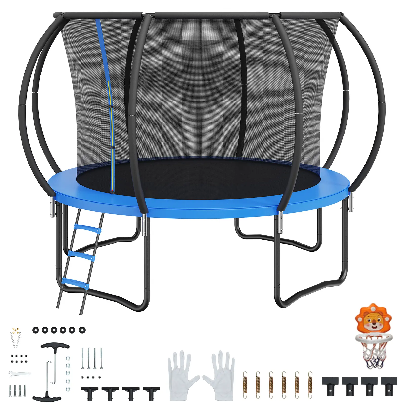 10 ft Trampoline, Max 330 lbs / 150 kg Maximum Load Capacity, 330 lbs Load Capacity, Convenient Installation, Outdoor Recreational Trampolines for Kids Adults