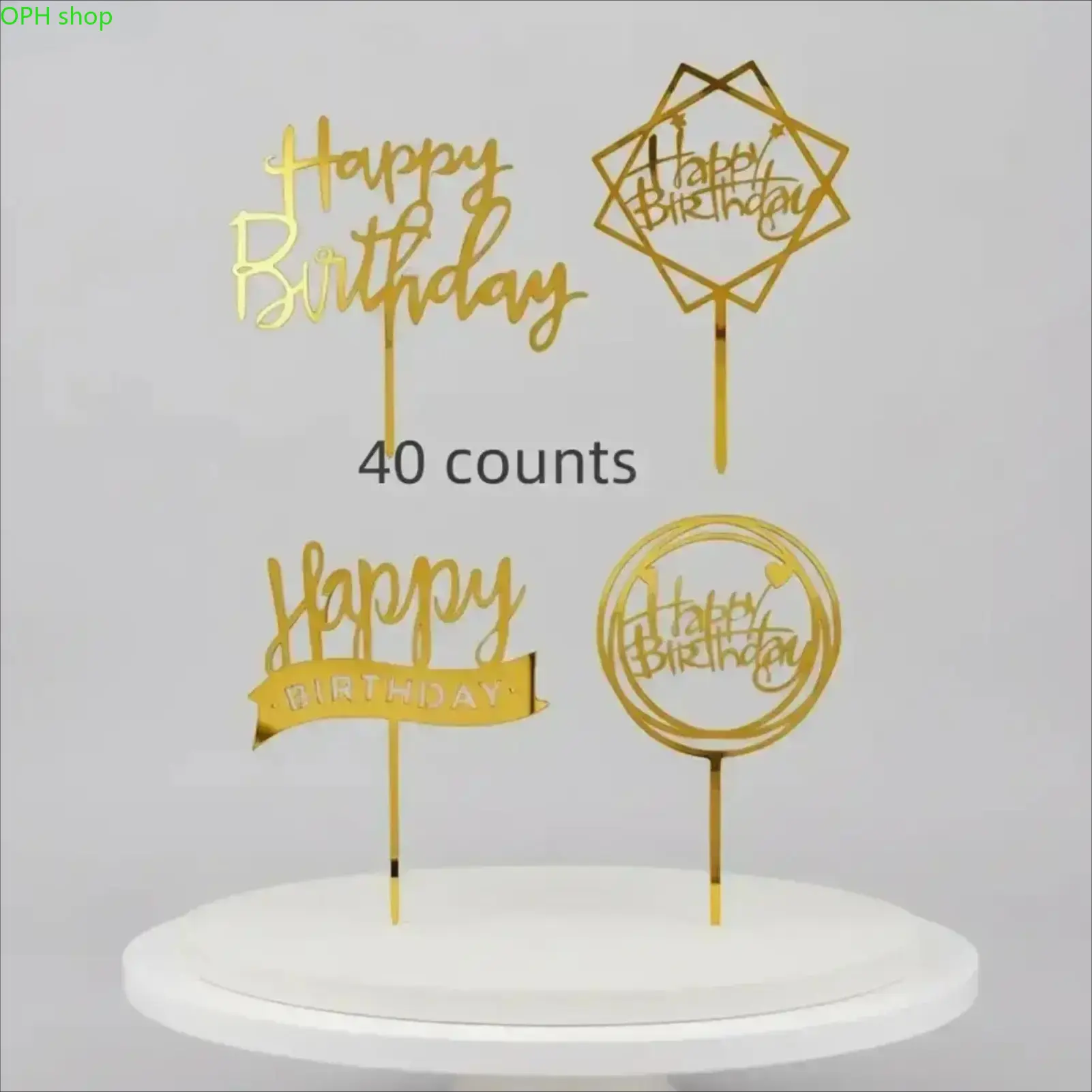40-Piece Happy Birthday Cake Topper Set, Creative Baking Supplies, Dessert Decor Accessories for Birthday Party Cakes & Celebrations