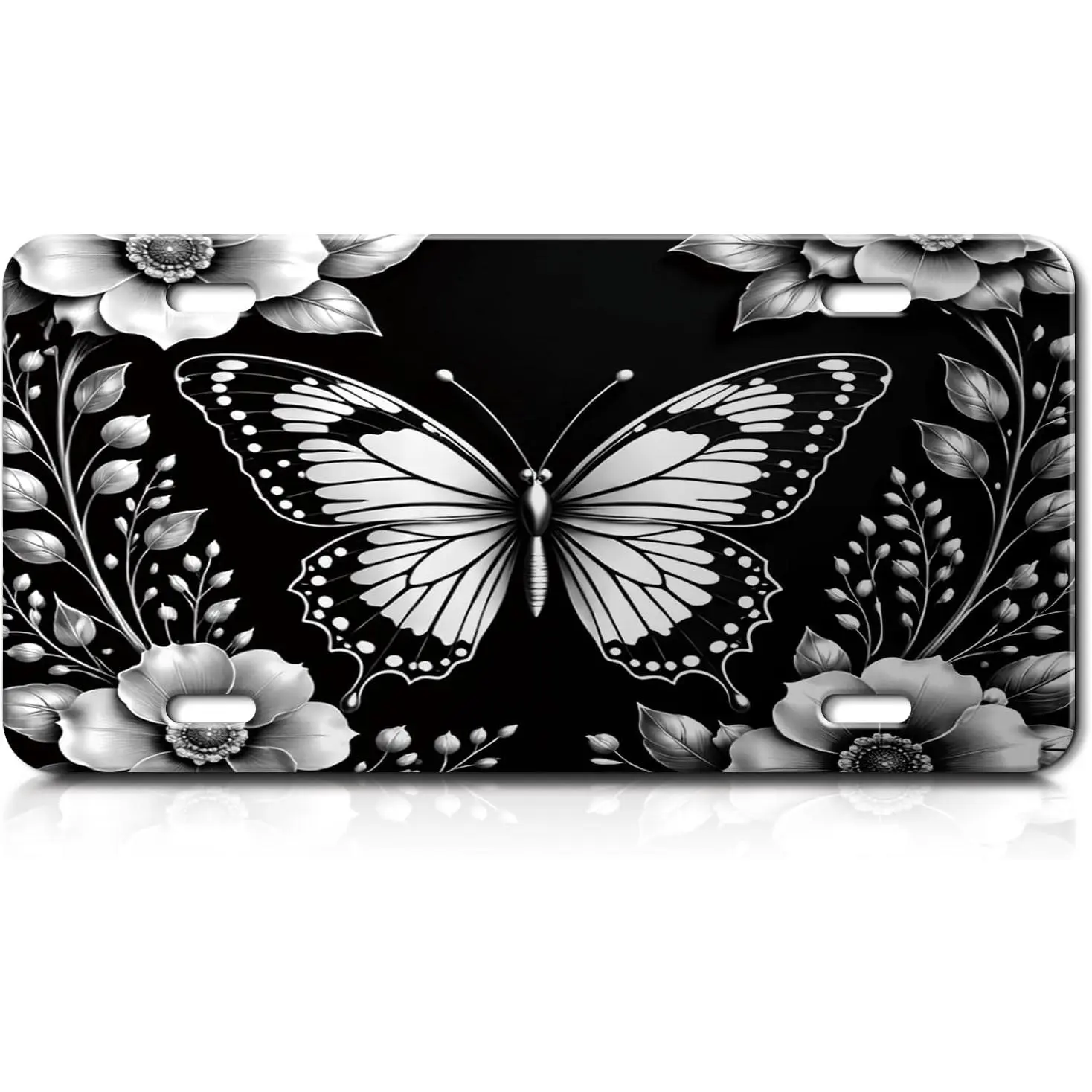 Novelty Decorative License Plate 6×12" Aluminum 4‑Hole Car Truck SUV Vanity Tag Car Accessories Automotive license plate frames License Plate Wrap