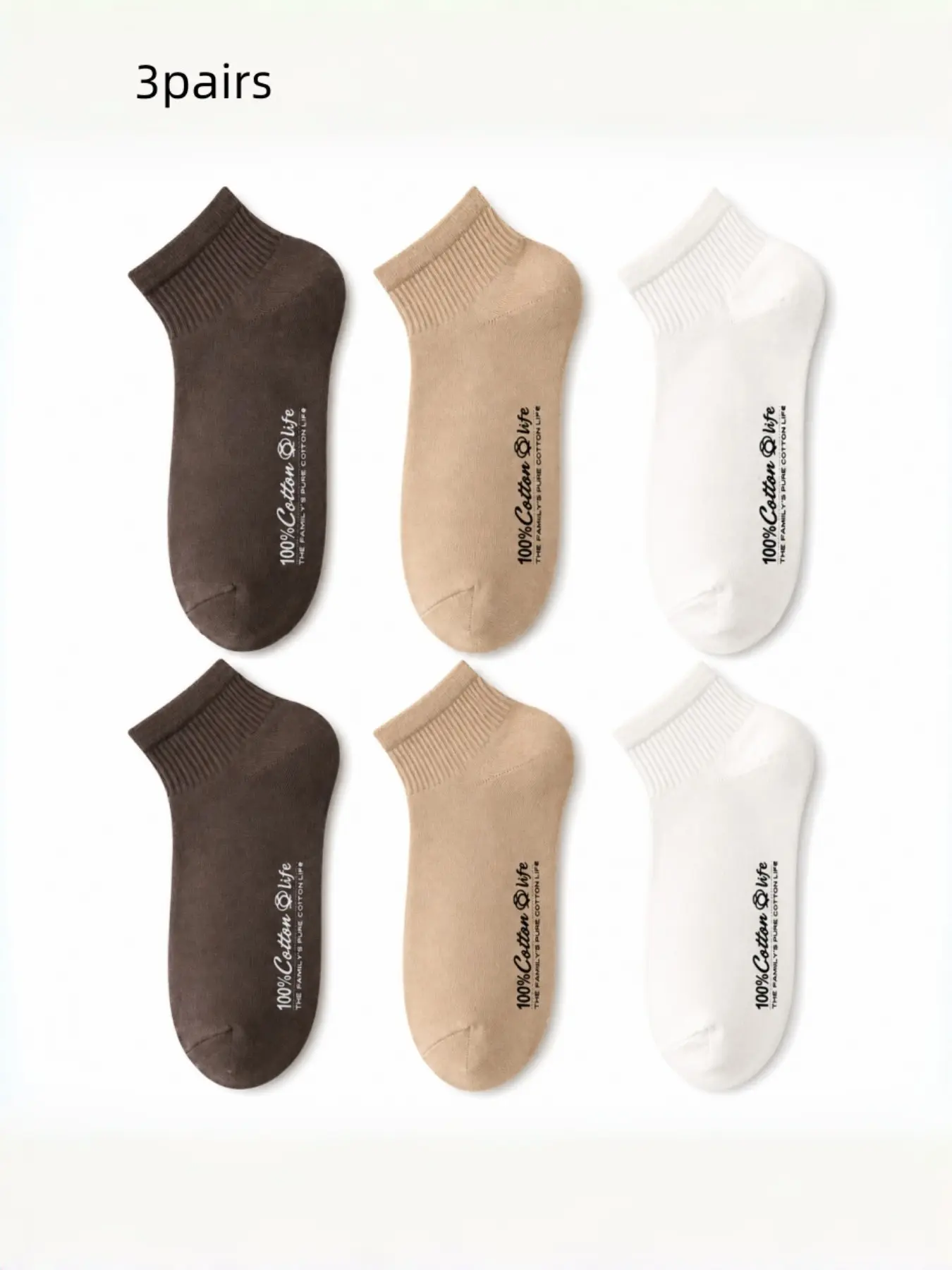 Full Love 3pairs Soft Cotton Crew Socks, Breathable High Elasticity, Comfortable All Day, Suitable for Sports Shoes, Casual Wear