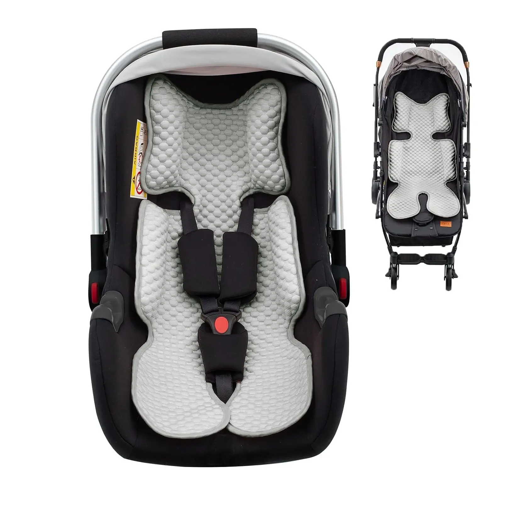 3D Breathable Mesh Baby Car Seat Cooling Pad – Summer Infant Carseat Cooler Mat & Stroller Insert Liner for Boys and Girls, Mink Dot DesignGift