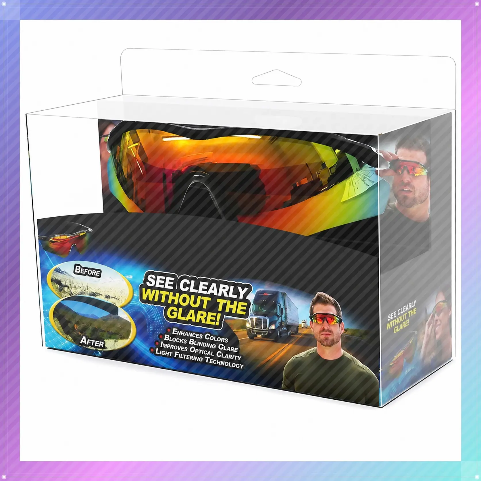 Tac Glasses Tac Polarized Sunglasses Sports Outdoor Sunglasses for Men/Women, Unisex, Military Eyewear Original As Seen On TV, New in Box (1 Pack)Gift