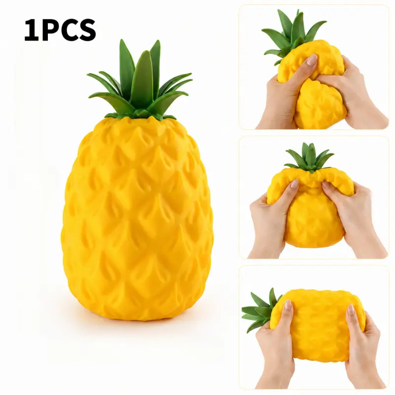 Giant 8.27in Squishy Fidgets Stress Relief Toys Sensory Stress Reliever Slow Rising Kawaii Pineapple Strawberry Squishies Soft Squeeze Sensory Fidget Toys for Kids Adults Anxiety Relief