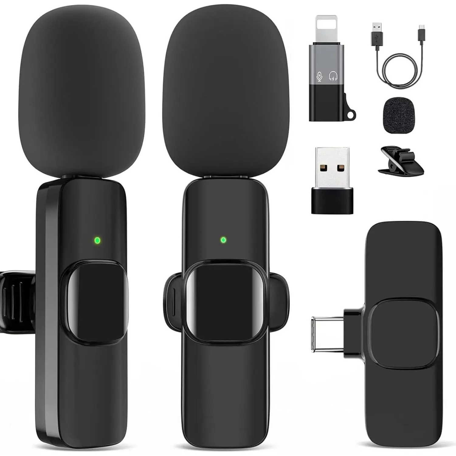 Microphone for  15 16,iPad, Android, Lavalier Microphone for Video Recording, Noise Reduction, Clip  Mini Mic for , YouTube, Vlog, Podcast, ASMR