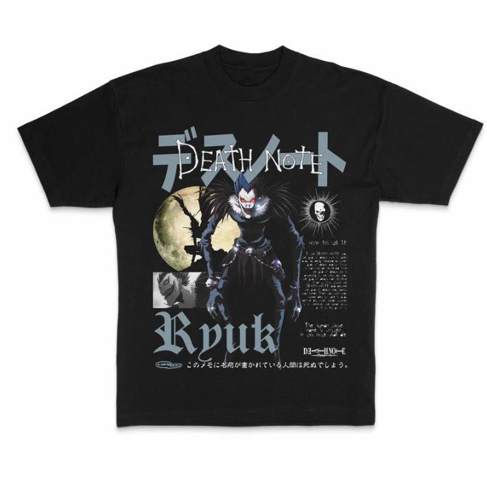 Ryuk Death Note Graphic Tee – Moon Light Vintage Anime Shirt, Unisex Manga Top, Trendy Streetwear Menswear & Womenswear for Casual, Party, Convention, and Anime Fans