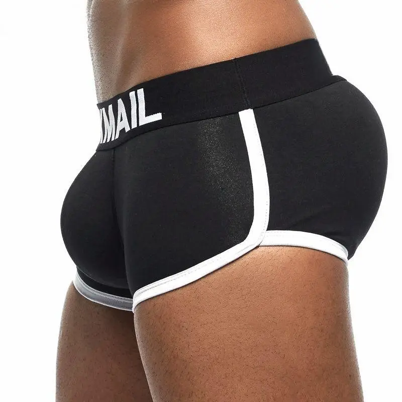 3D Three-dimensional Rear Buttocks Lifting Cup Men's Underwear Invisible Padded Sponge Flat Corners Socks Red