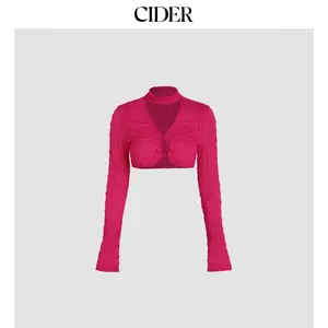 Cider [size 2-10] Solid Ring Detail Crop Top Dealsforyou