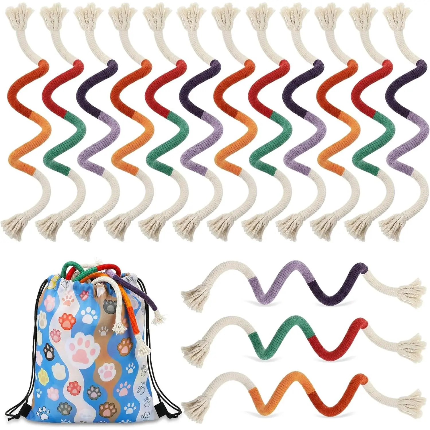 21 count    with Storage Bags Set 23 Inches   Cleaning  Ropes Bird Toys for Indoor Kittens Interactive Kitty  Cleaning  for  Breeds