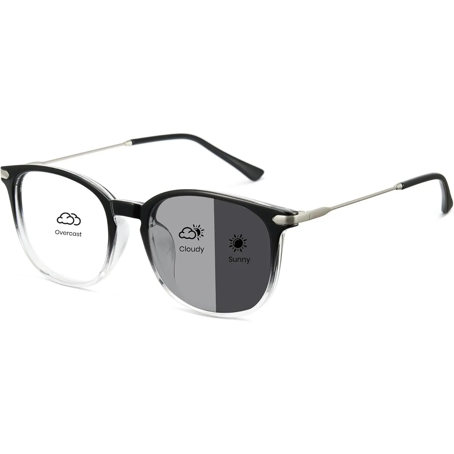 Photochromic Glasses for Men Women with Blue Light Blocking 8354 | UV Protection, Eye Protection, Lightweight TR90 Frame, Ideal for Office Work or Outdoor Daily