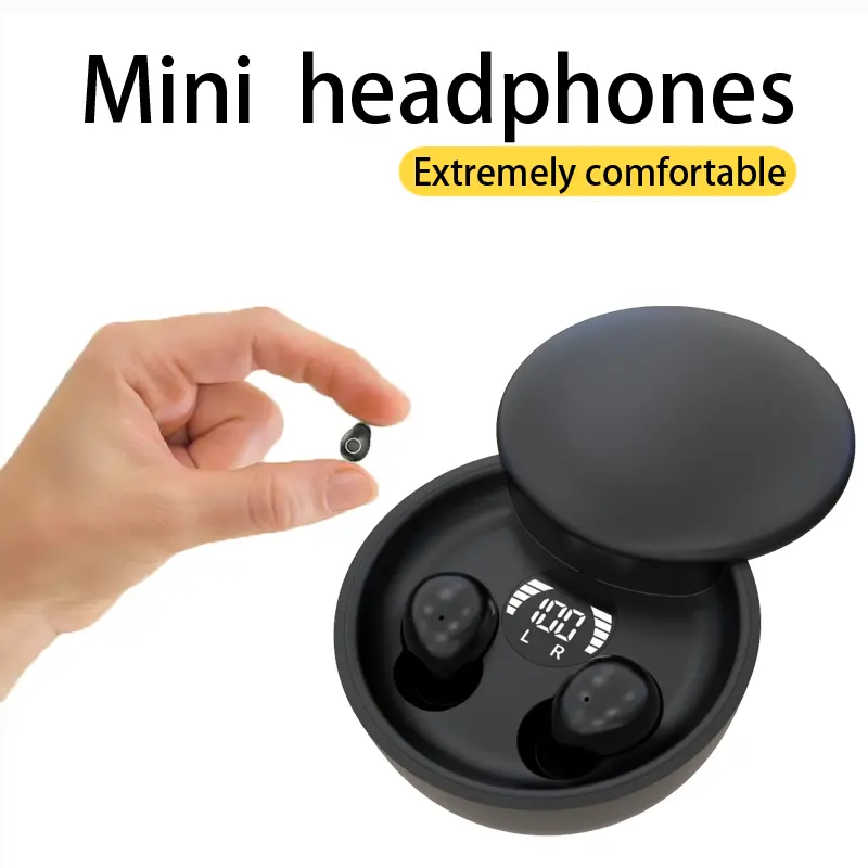 Mini Sleep Earbuds Bluetooth 5.4 - Invisible Wireless Earphones for Side Sleepers, Ultra Small In-Ear Headphones with LED Power Display, Noise Cancelling Earbuds with Mic for Sleeping Workout Work