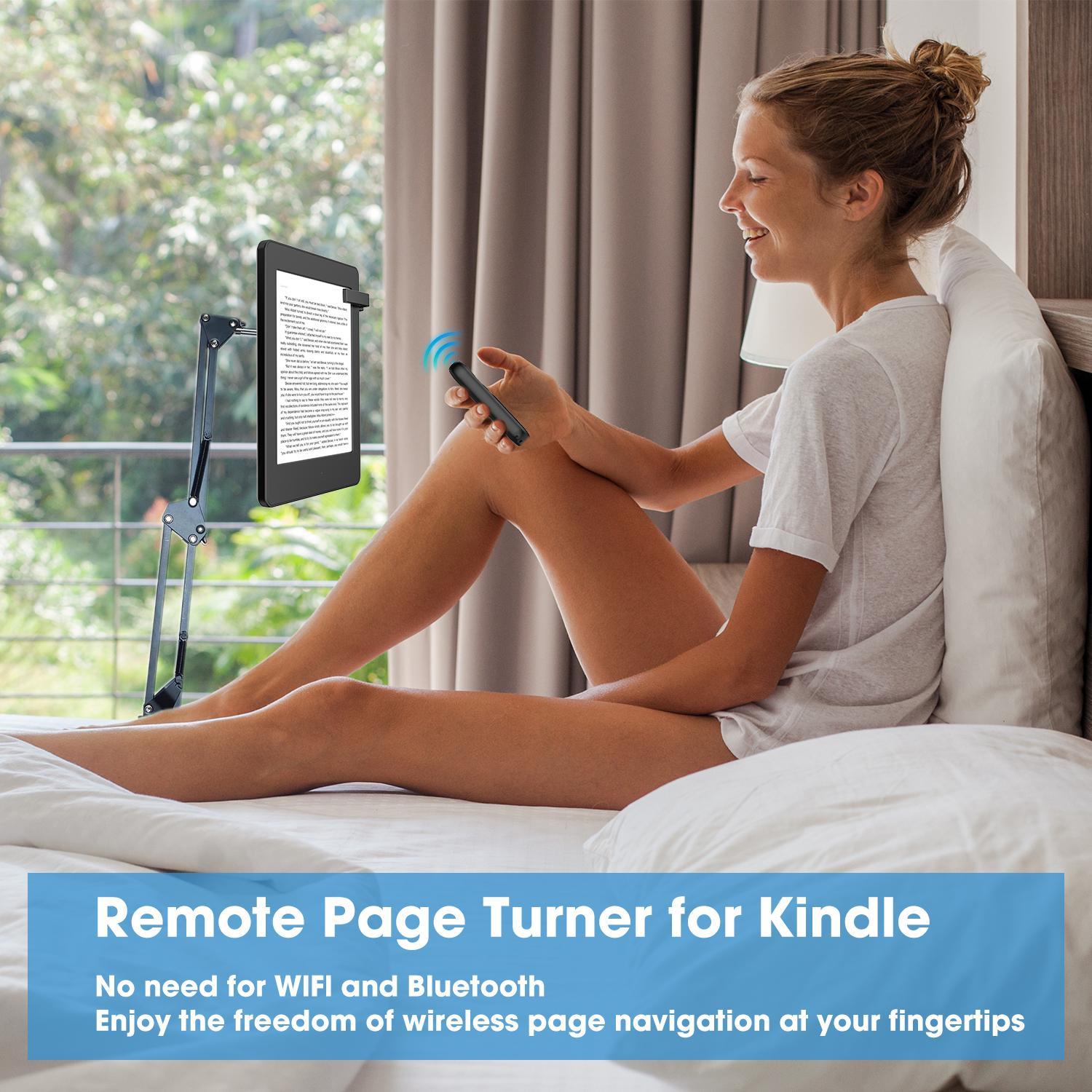 Remote-Control Page Turner for Kindle Paperwhite, Oasis and Kobo, Rechargeable Wireless Remote Clicker Accessories for Kindle, iPhone, iPad and Android Tablets