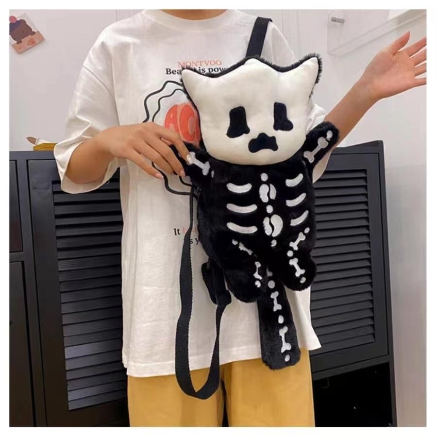 Y2K Novelty Cute Plush Backpack Cool Gothic Knapsack Harajuku Girl Street Personality Backpacks Fashion Women's Travel Rucksacks