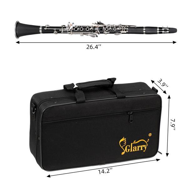 Beginner Bb Clarinet – 17 Keys Black Clarinet with 2 Mouthpieces & Connector, Easy to Learn，clarinet player Chrome Durable Oboe Instrument Bamboo Flute Fathersdaygift