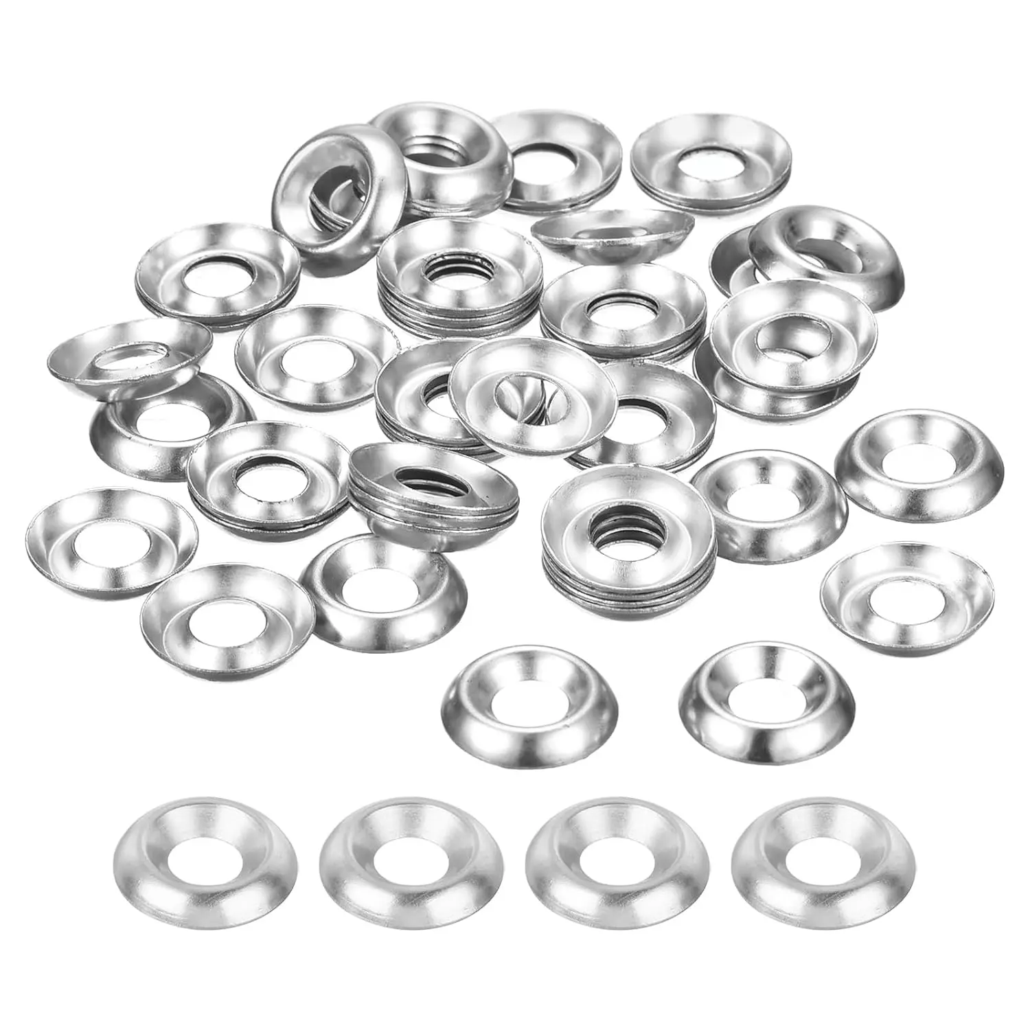 100 count Countersunk Finish Washers, #8 Nickel-Plated Steel Countersunk Washers Gaskets for Screws ,
