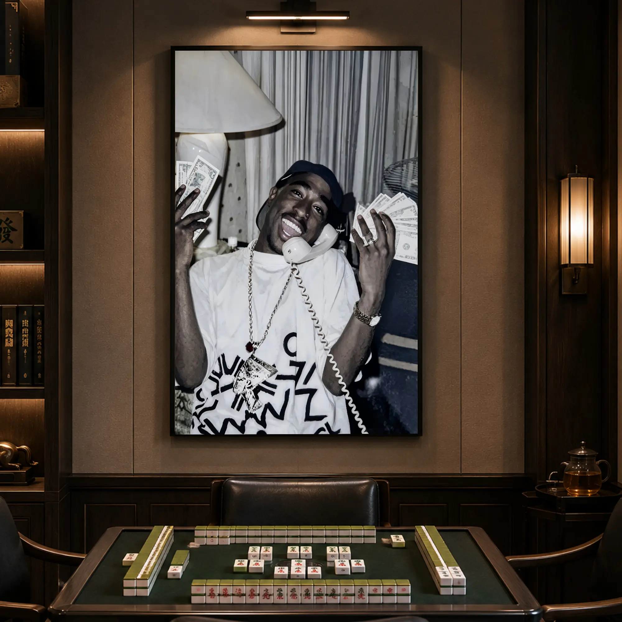 Tupac Shakur Black-White Canvas Print Poster, 90s Hip-Hop Cool Wall Art, Multi-Size Home Wall Decor, Dining Room-Music Studio Decor, Ideal Gift for Rap Fans