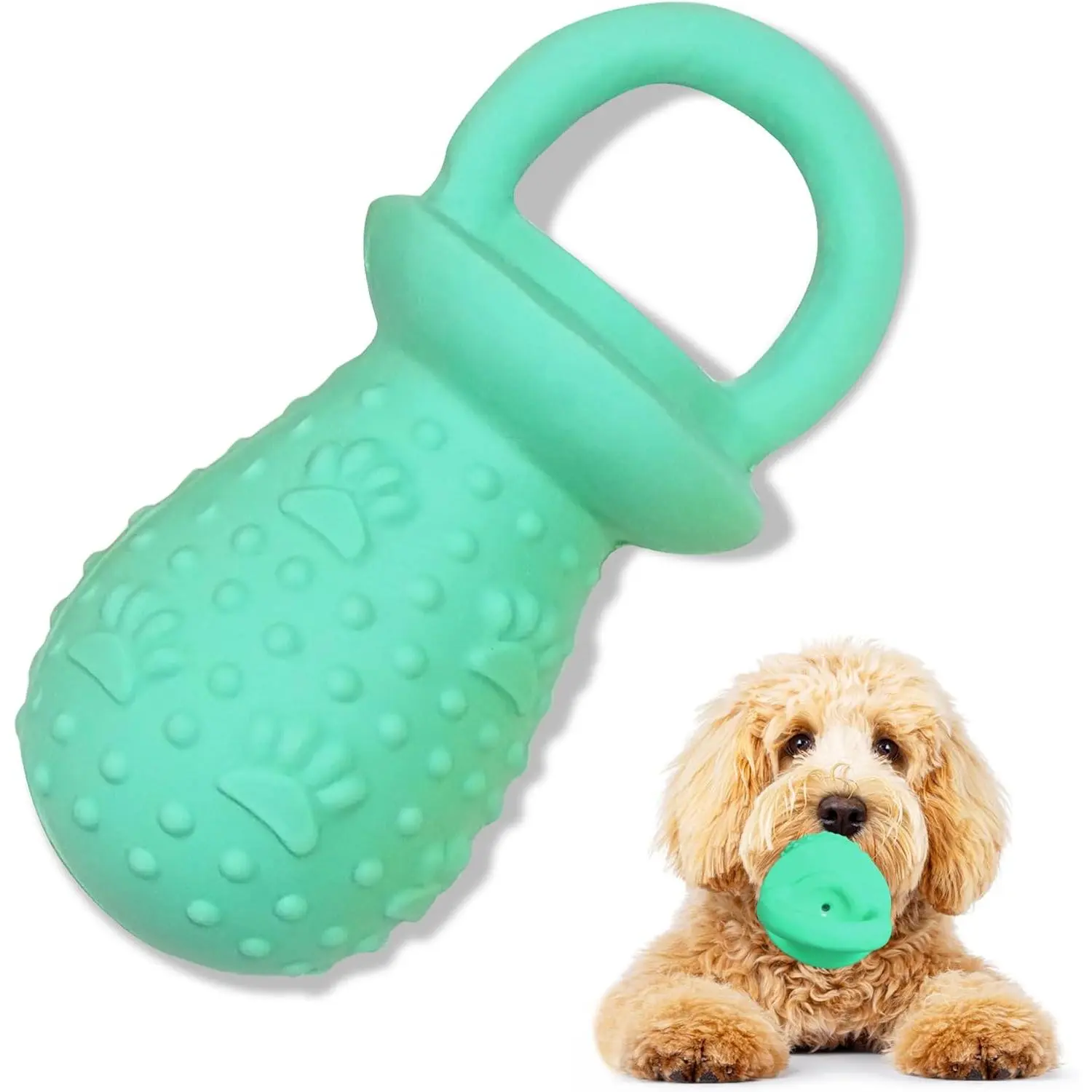 Latex   Toys, Novelty Squeaky Pacifier  Toys, 5.2" Durable Pacifier   Toys for Small and Medium Dogs (Green,1 Pcs)