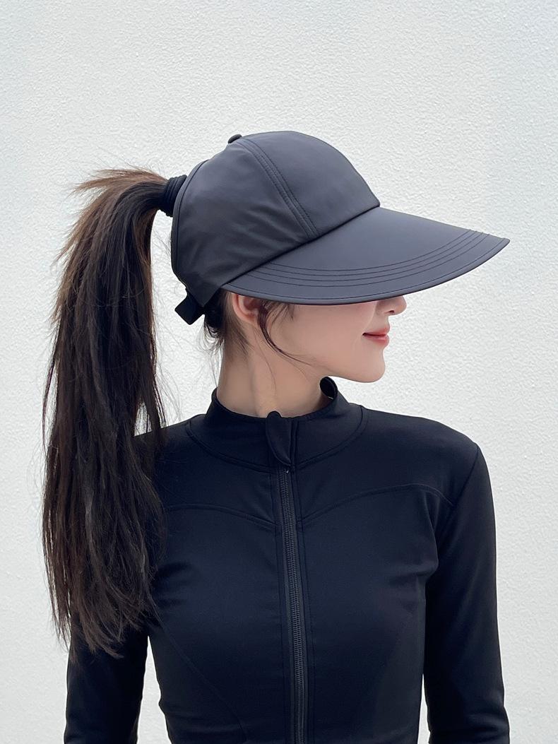 Women'S Wide-Brim Ponytail Sun Hat With Holes, Extra Coverage, Lightweight And Breathable, Suitable For Outdoor Travel, Beach Excursions, Daily Casual Wear, Unisex, UV Protection Fishing Sun Hat, Adjustable For Summer Leisure