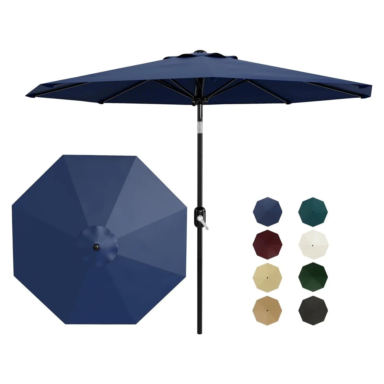Adjustable UV Protection Patio Umbrella –  7FT Water-Insect Shield Garden Parasol with Wind Resistant 6-Rib Steel Frame, UPF50+ Waterproof Outdoor Market Umbrella, Sun Shade for Patio, Garden, Deck, Pool, Balcony