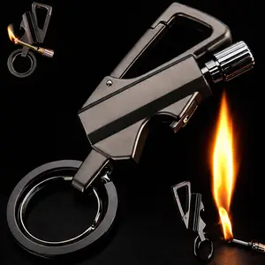 Permanent Match Infinity Lighter Gift, Keychain Reusable Waterproof Flint Fire Starter and Bottle Opener (Not Include Lighter Fluid) Windproof Metal Kerosene Lighter for Outdoor Camping Hiking Survival Keychain Permanent Match Lighter