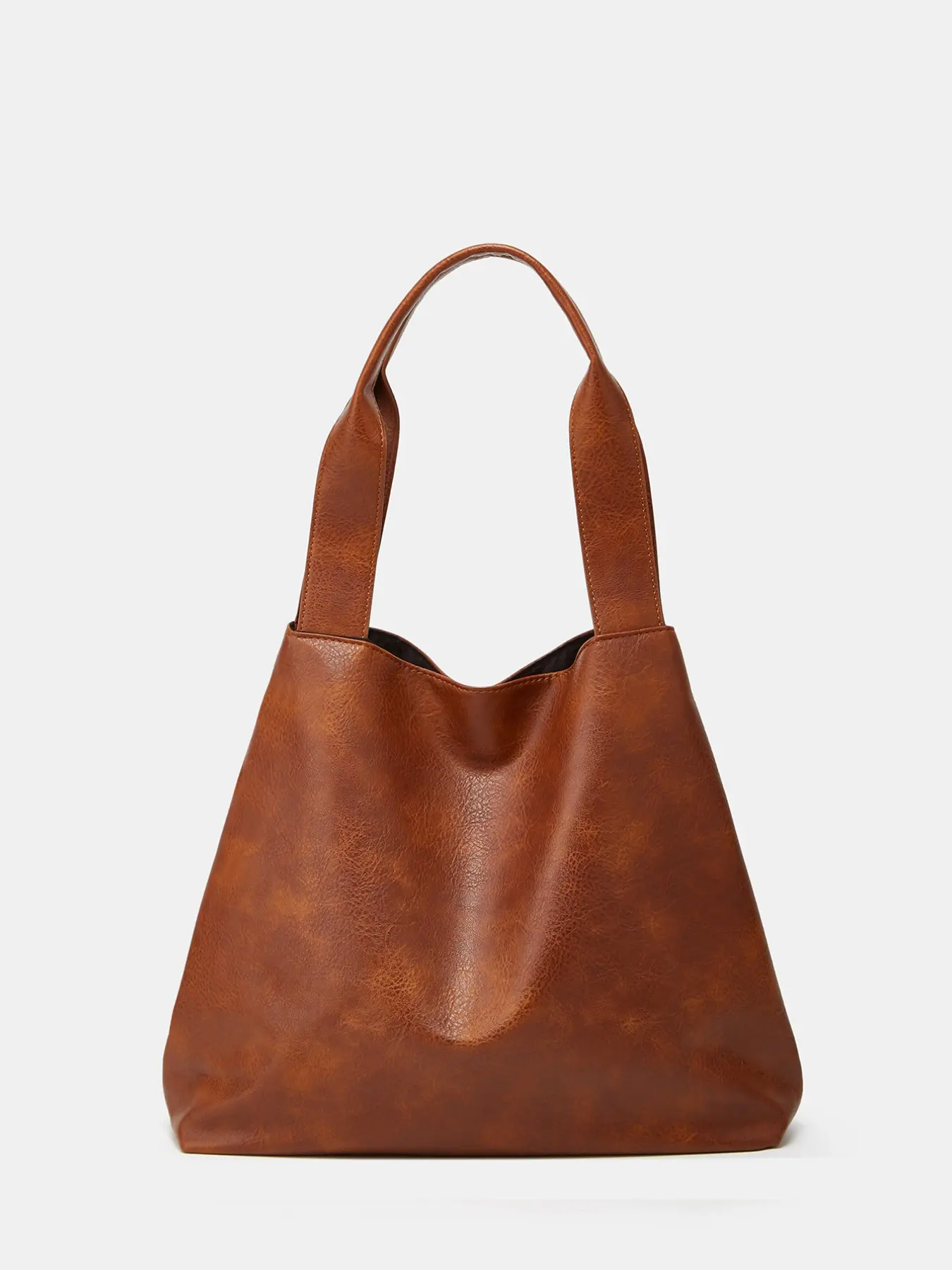 New soft leather portable large capacity multifunctional fashionable handheld retro bucket bag suitable for daily commuting and friend gatherings