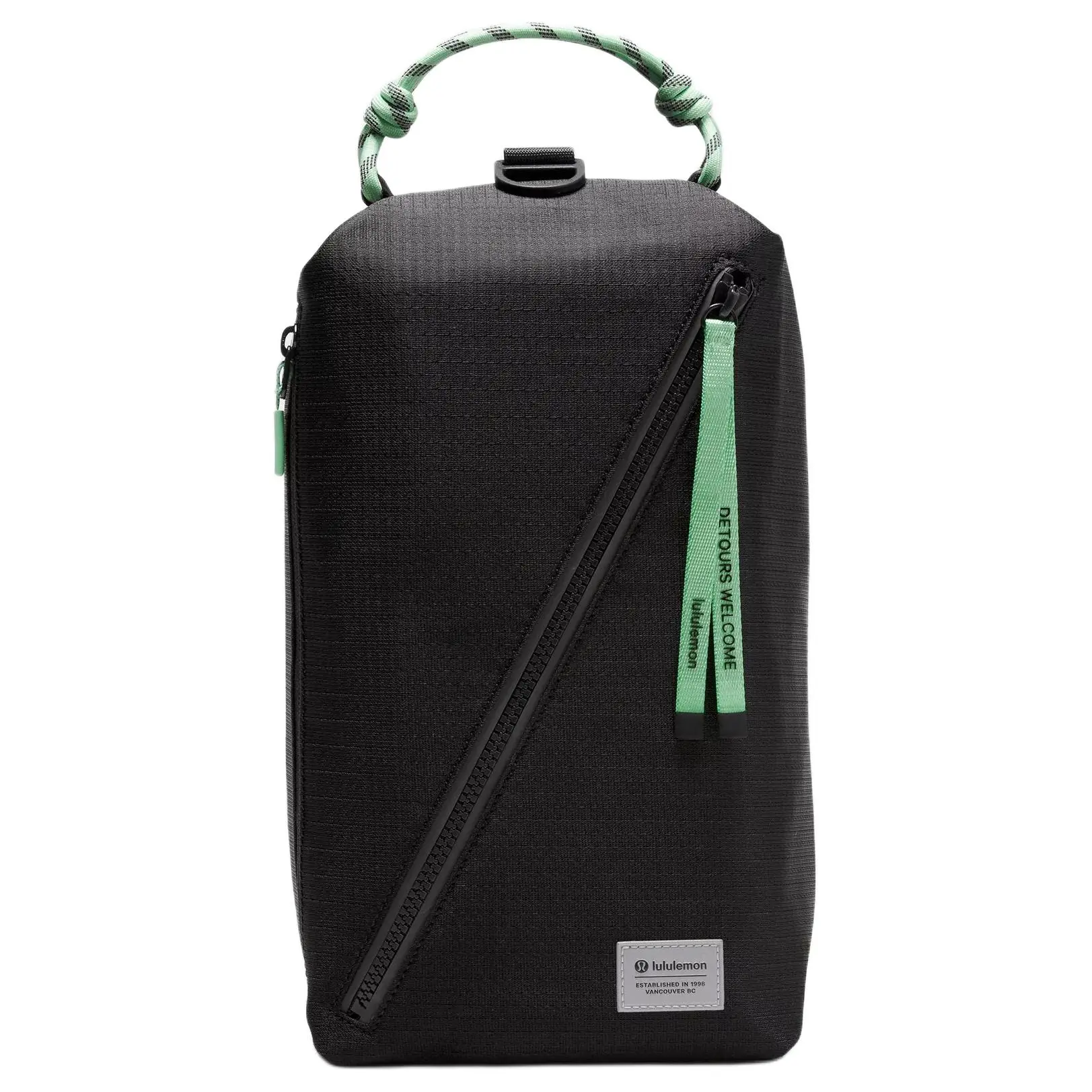 Women's Lululemon 9L Fast Track Paracord 3-in-1 Convertible Bag - Small Backpack for Women, Active Bag, Black & Lime Yellow Crossbody/Shoulder Option, Small Backpack Women, Active Backpacks