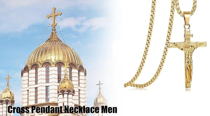 Fansilver Cross Necklace for Men Women Stainless Steel Jesus Crucifix Cross Pendant Venetian Chain 61 CM Jewellery Gift