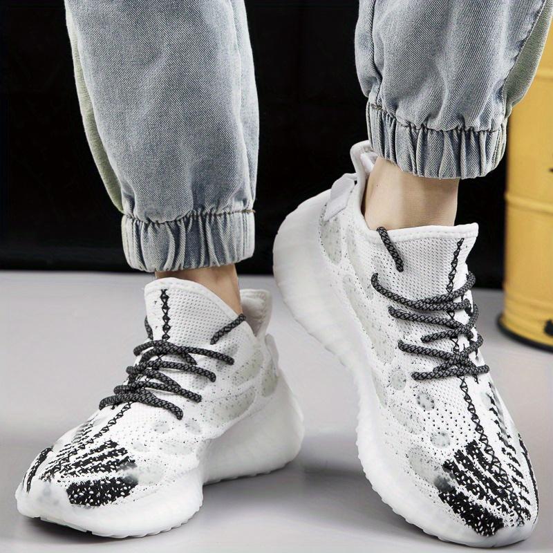 LISM Men's Coconut Running Shoes with Nightlight Accents, Lightweight Low-Top Design for Running and Casual Wear, Breathable Fabric Upper, Rubber Sole, Striped Pattern, Spring/Summer/Fall Season, Athletic Style