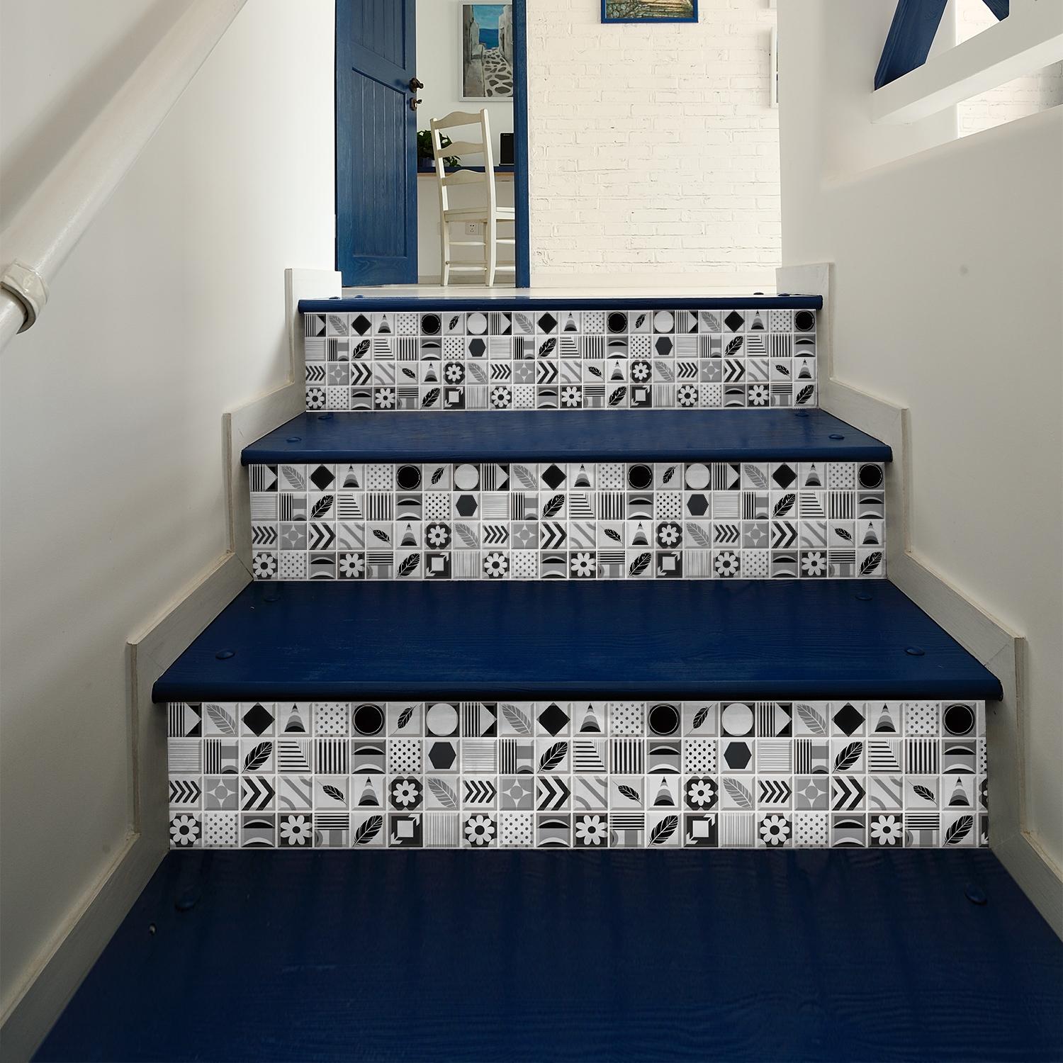 Geometric Pattern Tile Backsplash, Self-adhesive Removable Tile Backsplash, Waterproof & Oil-resistant Wall Decor for Kitchen & Bathroom