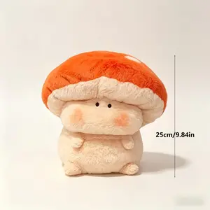 Kawaii Cute Viral Chubby Red Mushroom Plush Doll | Ultra Soft Fluffy Fuzzy Huggable Cuddly Stuffed Food Mushroom Plushie Toy, Aesthetic Home Sofa Bedroom Decor Ornaments, Cozy Cuddle Partner