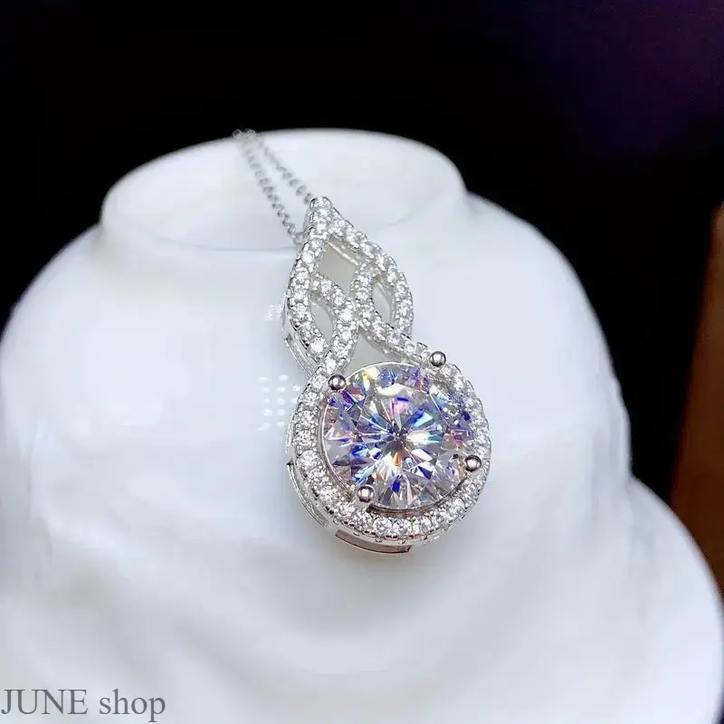 Two Carat Teardrop Moissanite Pendant Necklace Crafted From S925 Sterling Silver, Fine Women’s Jewelry Suitable For Daily Outfit Matching Birthday Celebrations Valentine’s Day Festivities And Various Formal Gift Giving Occasions