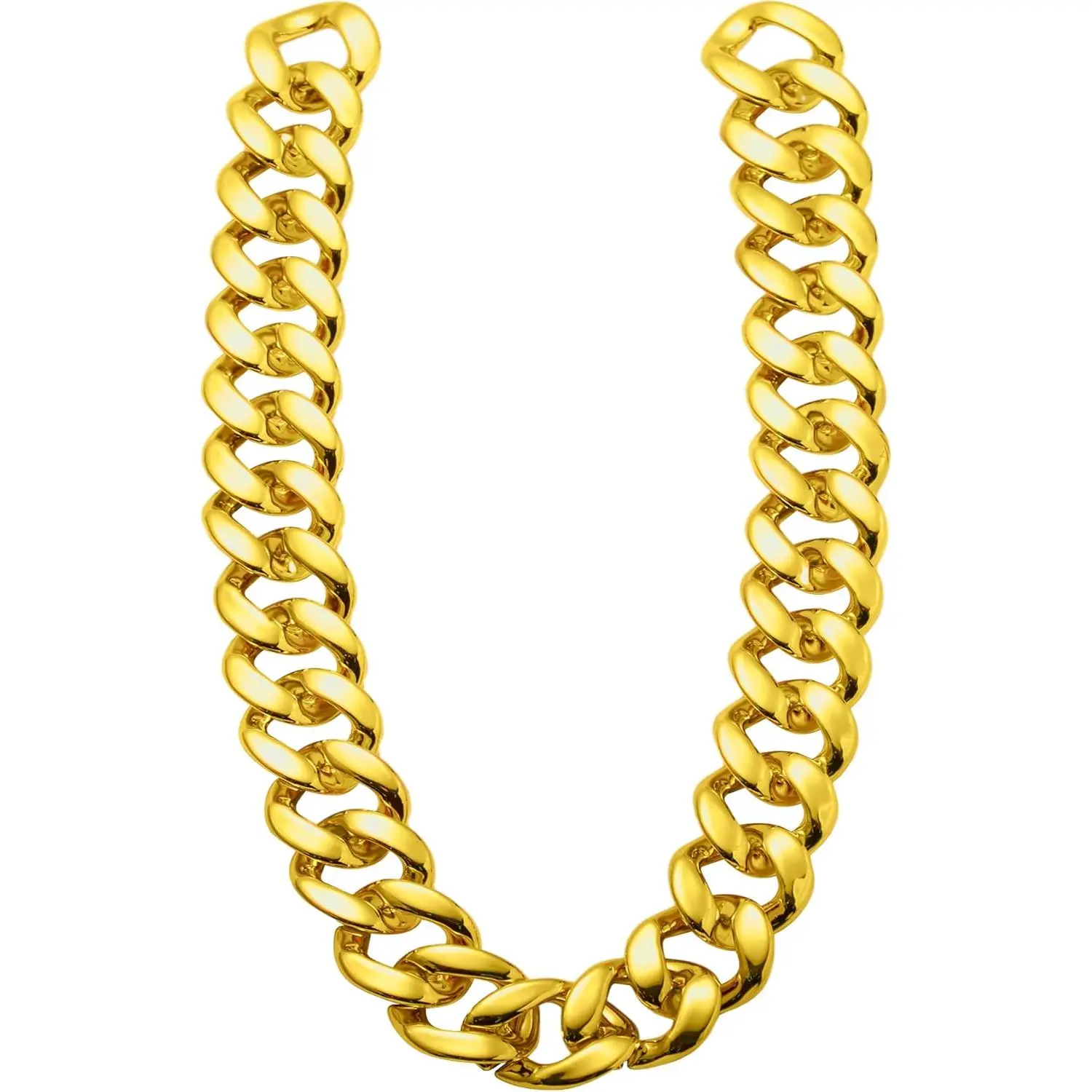 Chunky   Chain for  Hop Rapper Costume ,  Plastic  Necklace Accessories for 80s 90s Men Women Halloween Costume Dress Up Party Props