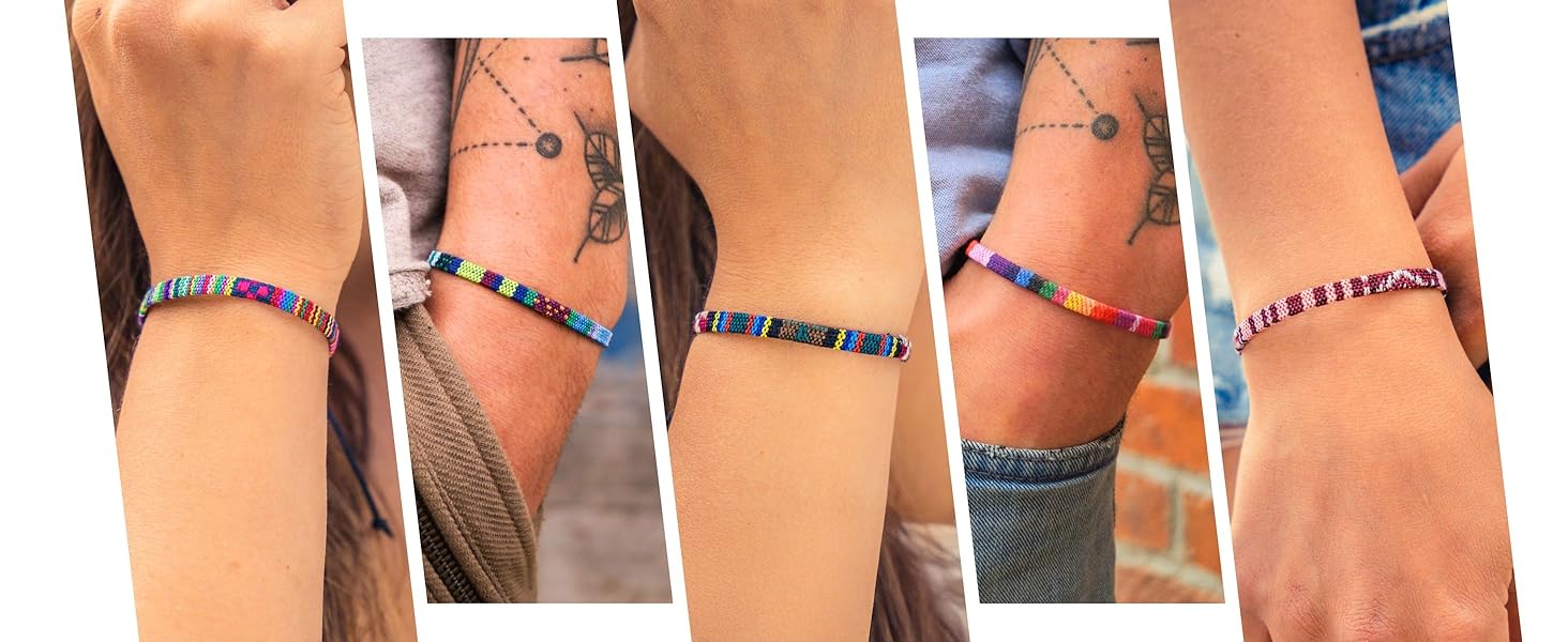Boho Surfer Bracelets for Men and Women Crafted from Colorful Braided Strings Adjustable and Waterproof Handmade Bracelets for Summer Beach and Ethnic Hipp
