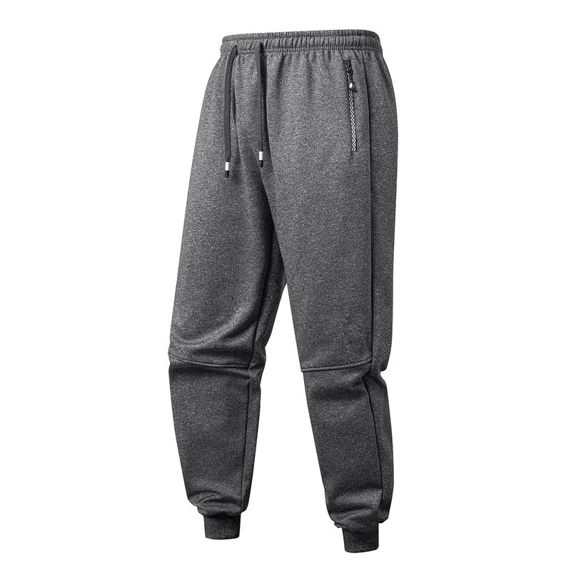 Men's Casual Light Gray Joggers for SpringAutumn & Winter -Sweatpants with ZipperPockets