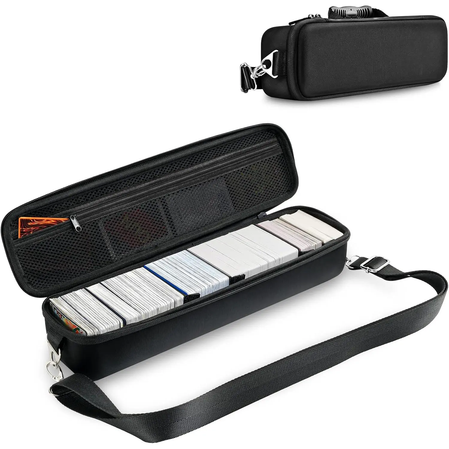 Trading Card Storage Case with 5 Dividers - Durable Carrying Case Holds 1200 Cards, Travel Box Top Loader for MTG, Cards Against Humanity, Board Games