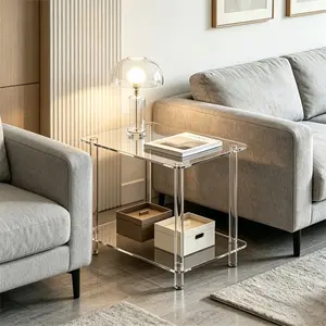 2-Tier Sofa Table with Storage Space, Compact Console Table for Entryway, Hallway, Bedroom, Living Room, Foyer