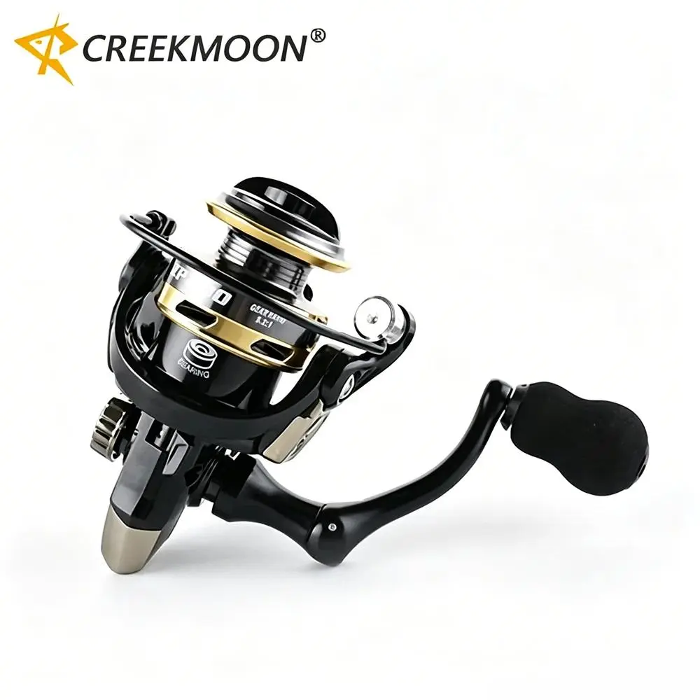 500 800 Series Spinning Fishing Reel With Left/Right Interchangeable Collapsible Wood Handle Powerful Rocker Micro Bearing 5.2:1 Smooth Fishing Reel