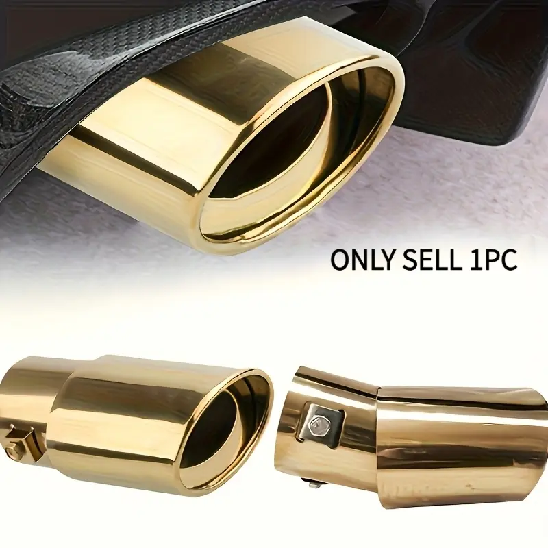 Car Accessories Automobile Exhaust Pipe Sleeve Tail Throat Muffler Tip Gold Silencing Stainless Steel Modified Exhaust Pipe