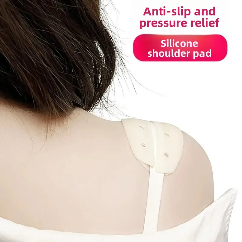 Silicone Bra Shoulder Strap Holder, Non-slip Breathable Perforated Shoulder Pad, Invisible Non-slip Bra Shoulder Strap Pad, Comfortable Non-slip Bra Shoulder Strap Holder, Suitable for All Bras in Summer