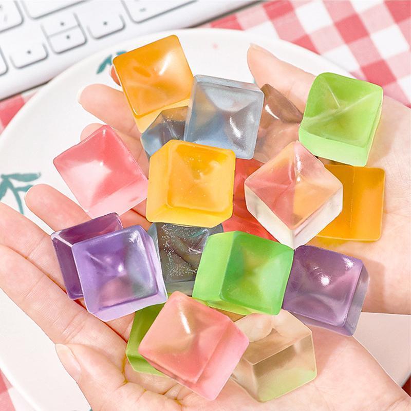 Squishy Ice Cube Fidget Anti Stress Squeeze Toy Kids Adults Party Gifts Decompression Autism ADHD Sensory Anxiety Therapy