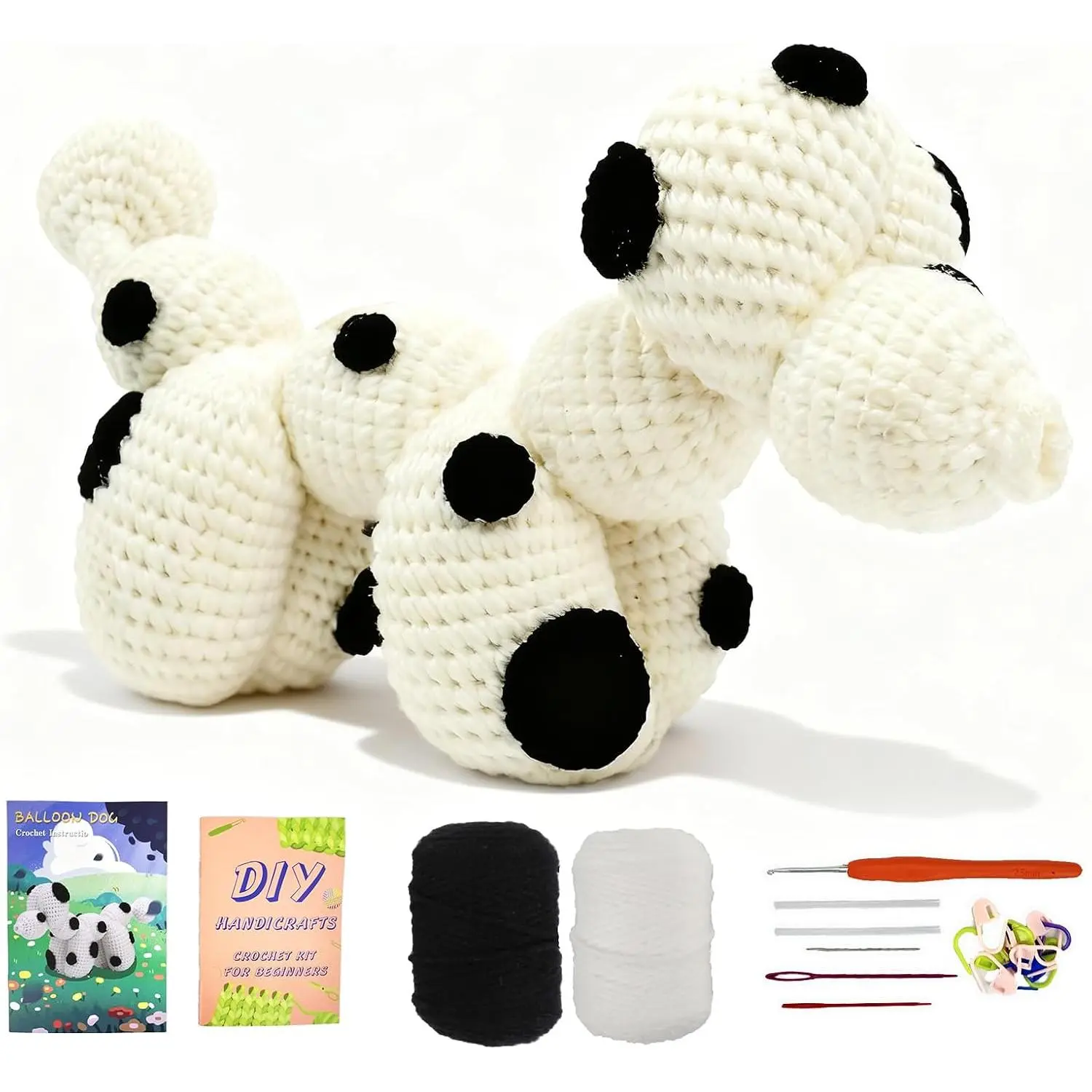 Crochet Kit for Beginners, Larger Size Amigurumi Starter Kit with Step-by-step Tutorial Video and User Manual, Easy Art Crochet Knitting Amigurumi, DIY  Kits Dogs Puppy Lovers