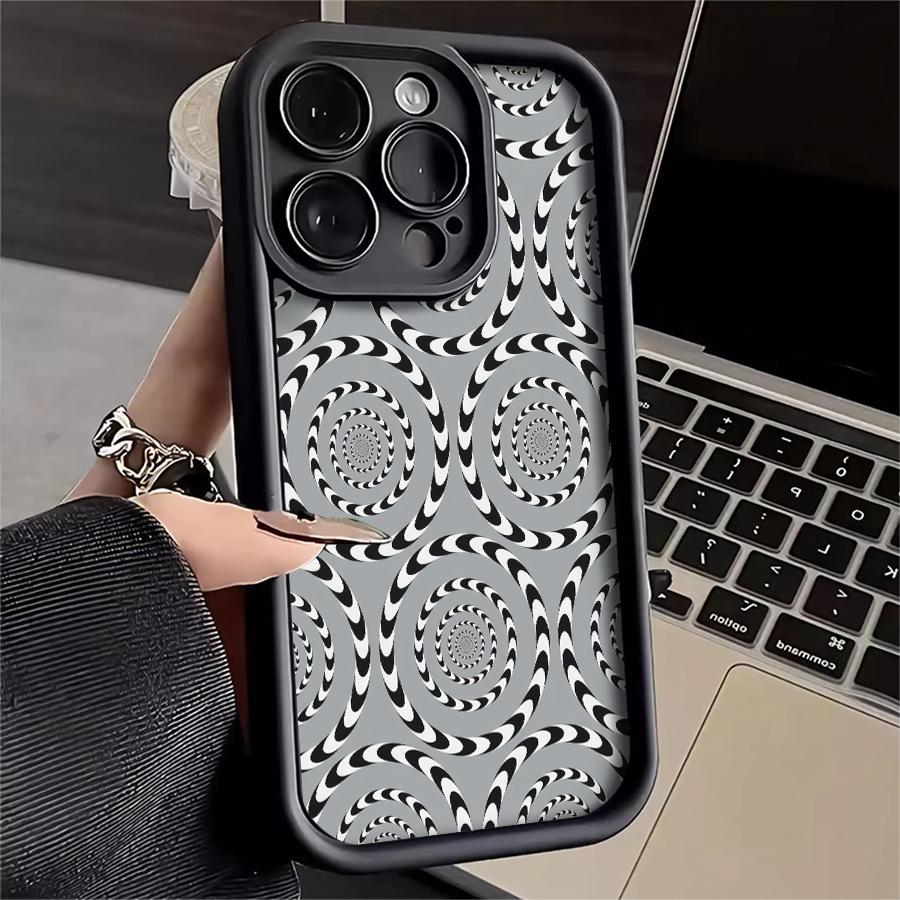 Phone Case: 1pc Optical Illusion Spiral Pattern Phone Case Suitable for Apple iPhone 17 E Air Pro ProMax iPhone16 15 14 Plus 13 12 Mini 11 X XS XR Antidrop Softshell Modern Fashion Can Be Given to Friends