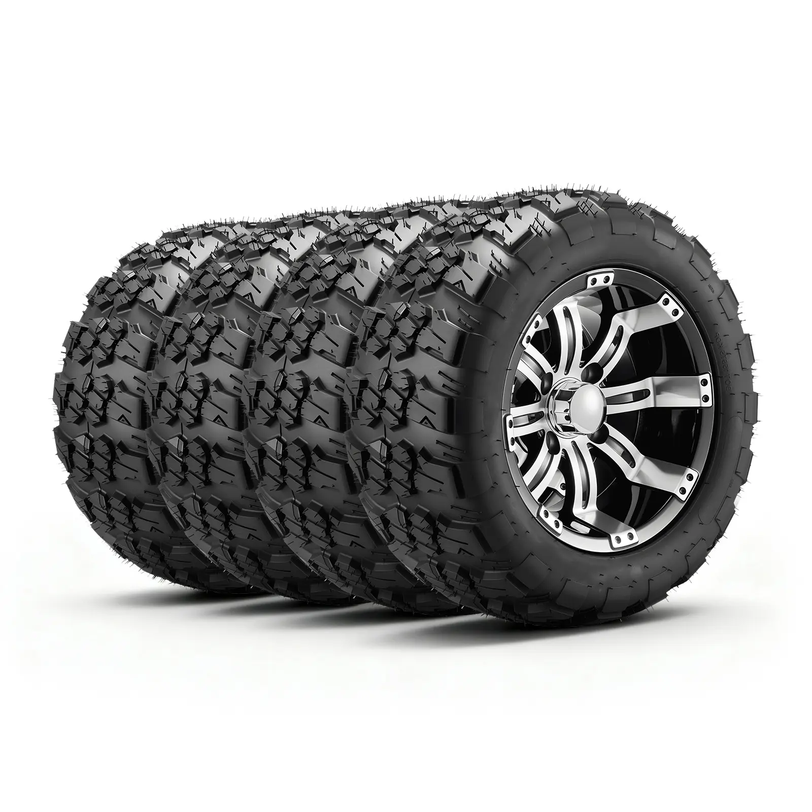 Golf Cart Wheels, Ply Rubber Lug Lawn Mower Tires Rims, 800 lbs/370 kg Load Capacity, 20 PSI/0.138 MPa Maximum Pressure, Wide Applications