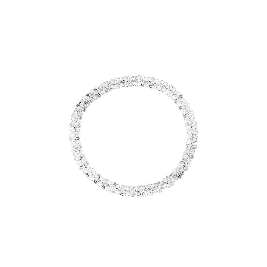 Sparkling Korean Style Ring for Women, Starry Sky Index Finger Jewelry with a Double Band and Chain Detail for Ceremony or Daily Gift, Metal Family, Star Pattern