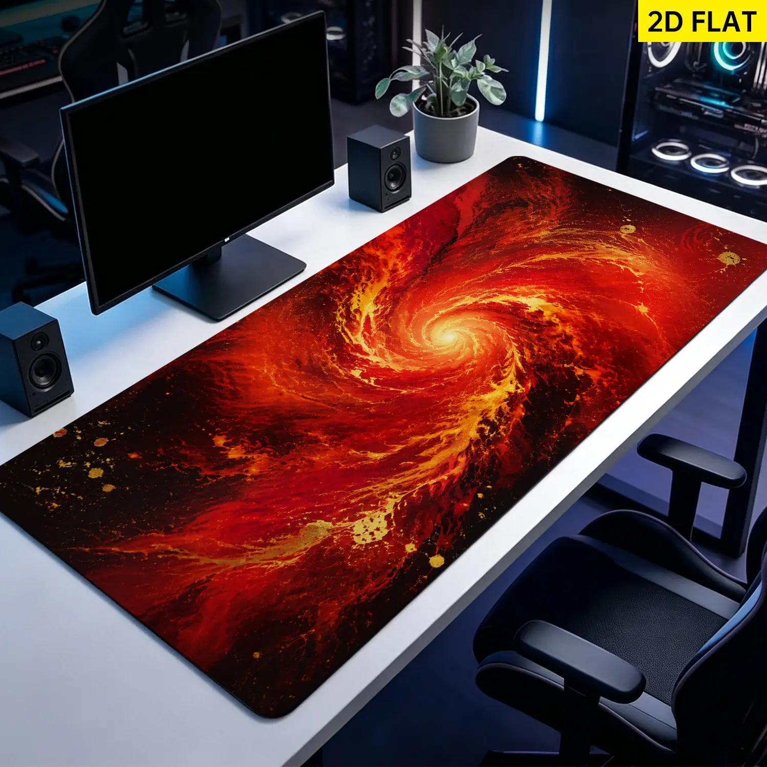 Extra Large fiery red abstract nebula Mouse Pad,Non Slip Rubber Pad,Desktop Decoration Drotection Pad,Washable,Lock Edge Multi Size,Premium Multipurpose Mousepad For Office,Gaming,Gift for Family and Friends