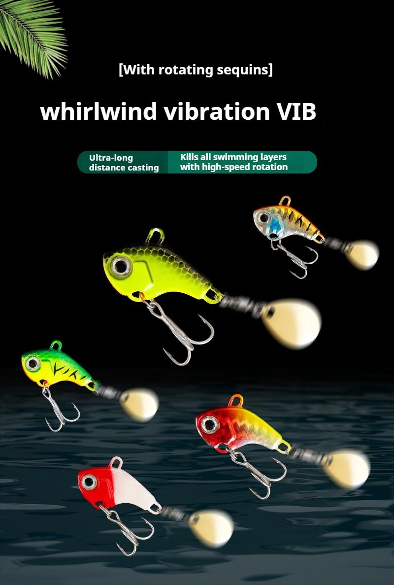 Spinning spinner lures with head weights ensure accurate casting over long distances, reflective surface attracts fish, and has a high hook-up rate. Small whirlwind thumb-vibrating lures, set of 6, available in different weights.