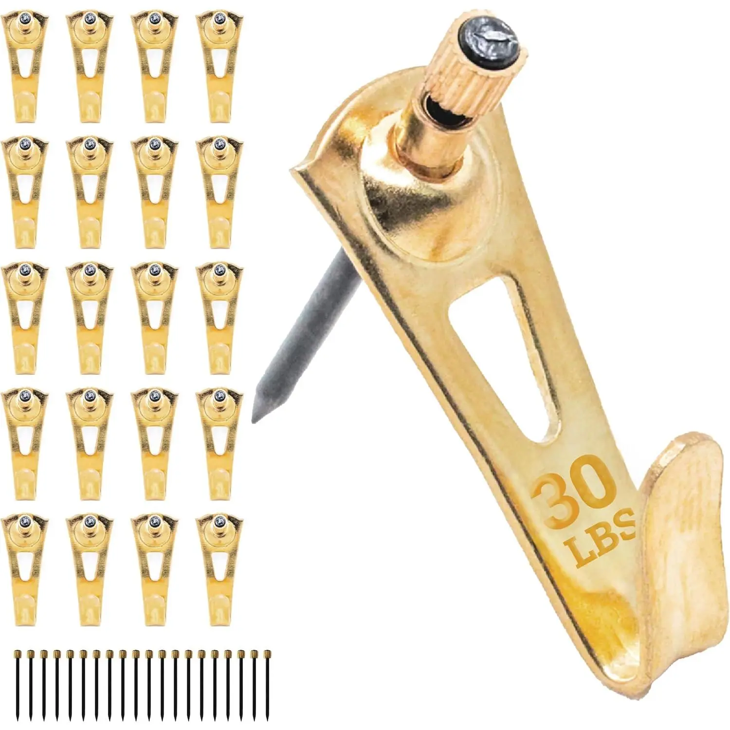 PHS  ing Hooks - Supports 30 lbs - 100 Pack Plaster Wall  ers for Frames - Plaster Wall ers and Drywall Hooks - Easy to Install Art er and Nails for ing s