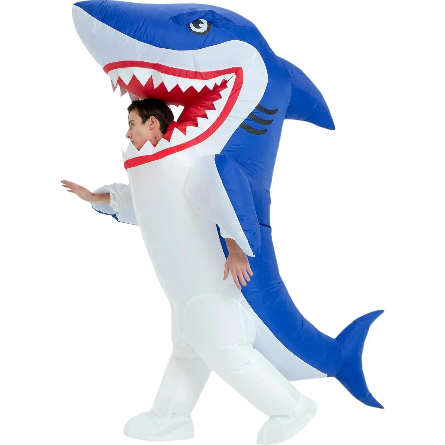 Adult Halloween Inflatable Shark Costume, Full Body Blow Up Suit for Men and Women(Gift)