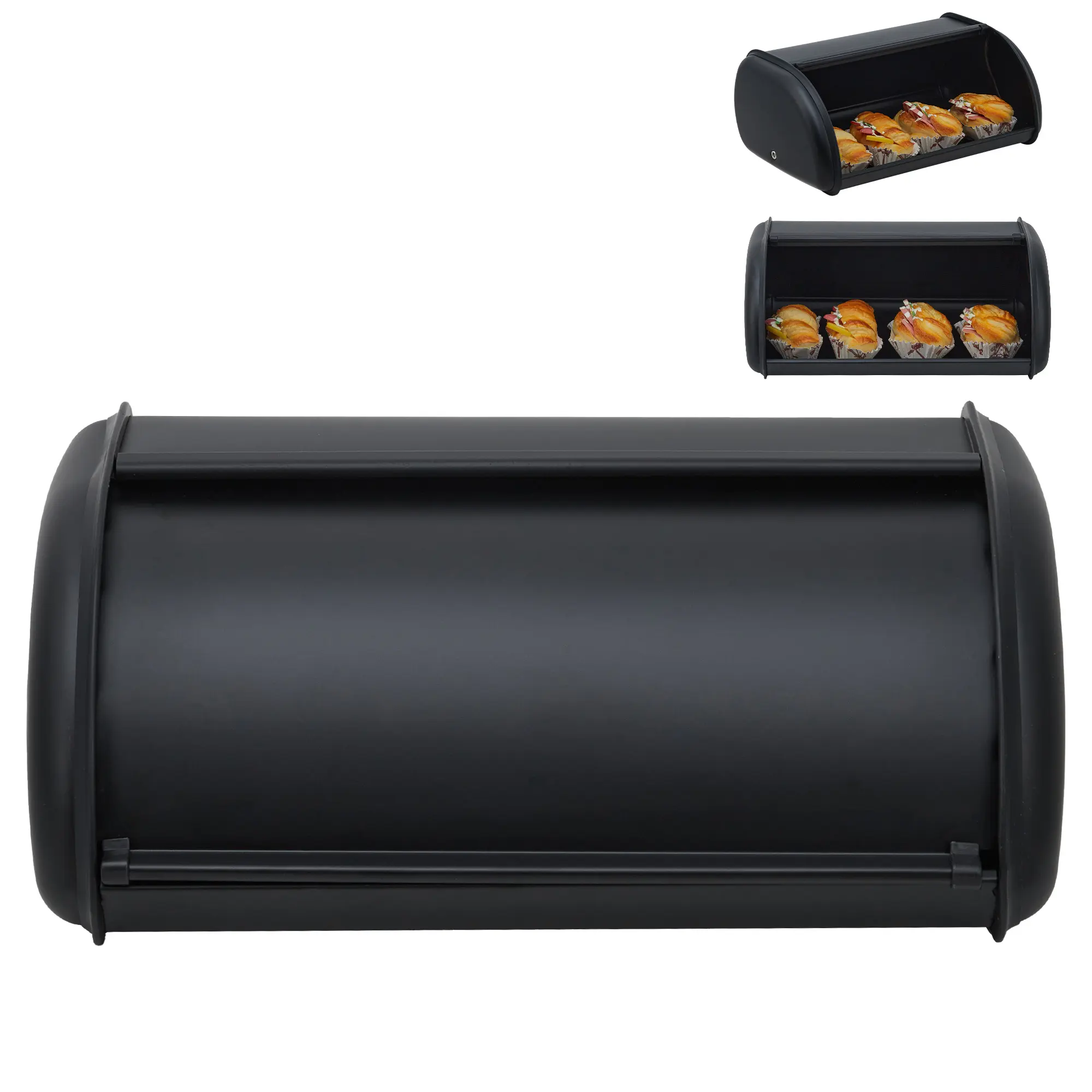 Roll-Top Stainless Steel Bread Storage Box – Large Double-Layer Ventilated Bin with Clear Window, Keeps Bread Fresh Longer, Farmhouse Style Countertop Container